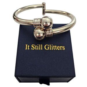 Sterling Silver Hinged Bypass Bracelet, 925 Mexico, 29 Grams